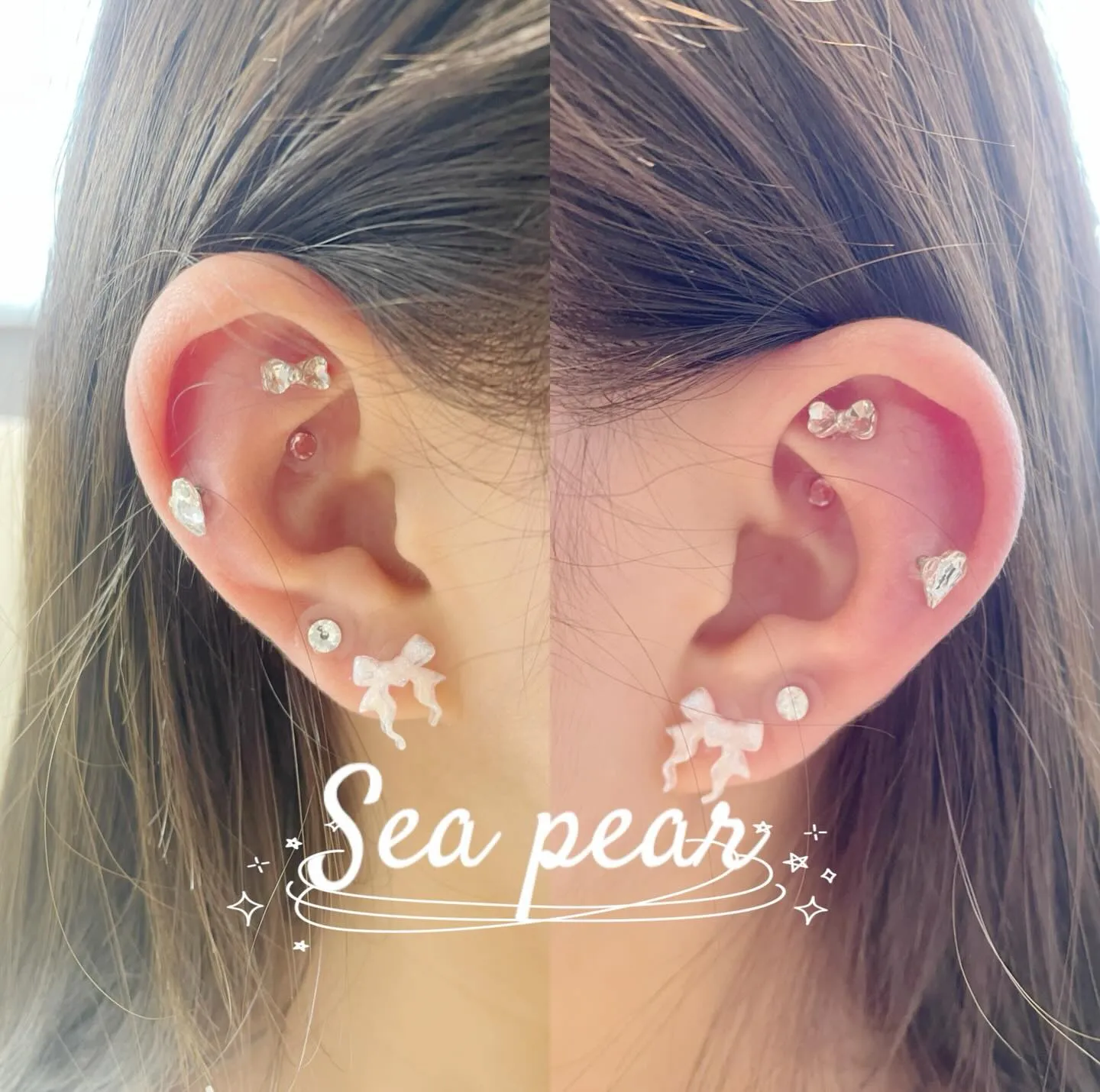 Sea pear鳳店 まつげパーマしてる間に耳ツボジュエリー...